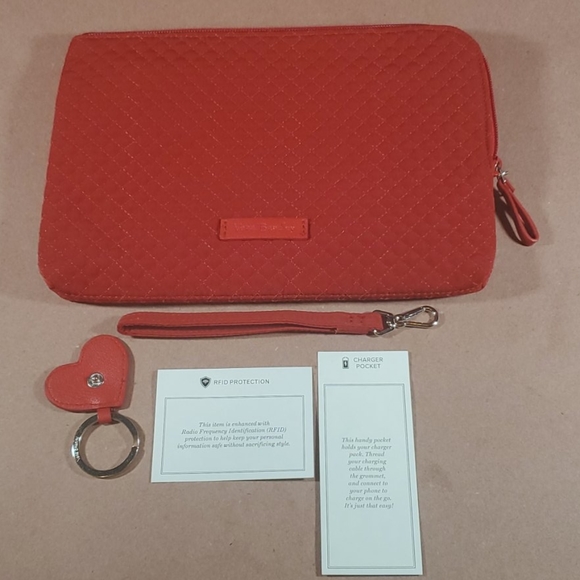 Vera Bradley Cardinal Red Iconic RFID Wristlet - Picture 2 of 8